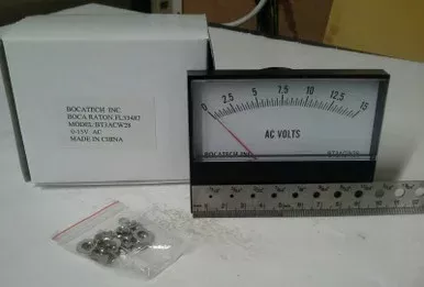 0 – 15 Volt AC Surface Bezel Mount Analog Panel Meter, 3.5 Inch