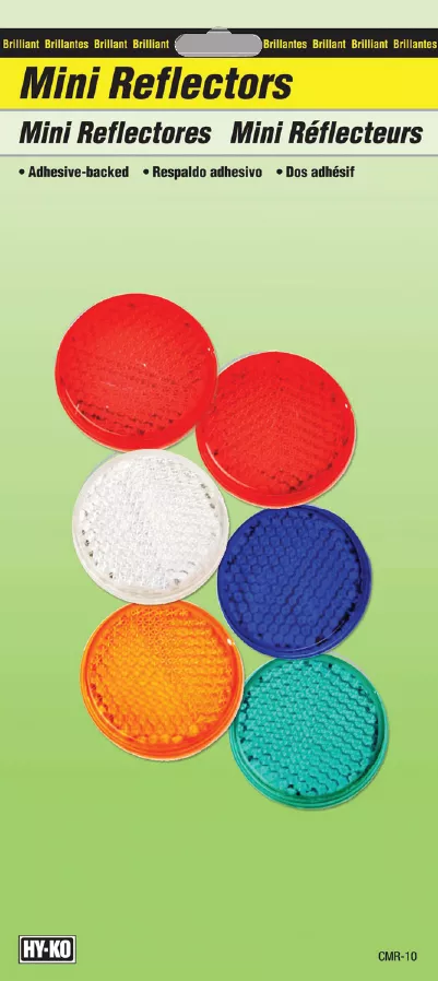 1-1/4 In. Dia. Round Self-adhesive Mini Reflectors (6-pack, Assorted Colors)