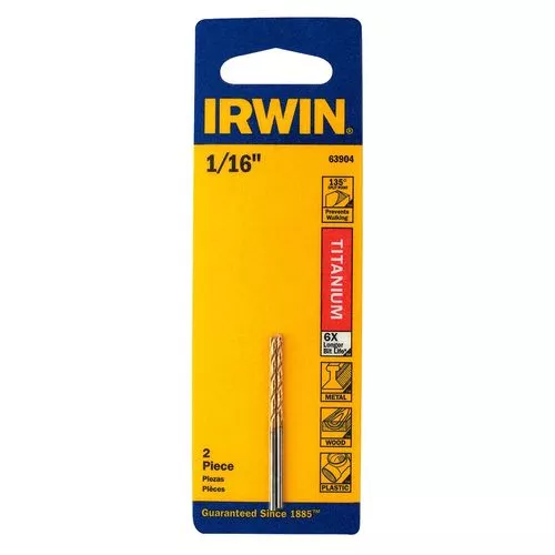 1/16" x 1 7/8" Titanium Nitride Coated High Speed Drill Bit