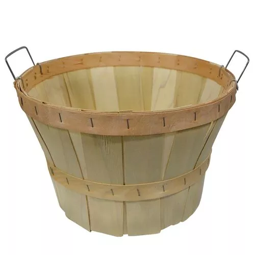 1/2 Bushel Natural Flat Bottom Basket with Handles