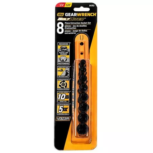 1/4 in. & 3/8 in. Drive Bolt Biter™ Impact Extraction Socket Set - 8 Pc.