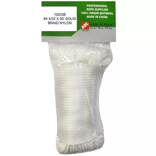 1/8 In. x 50 Ft., # 4 Solid Braided Nylon Rope