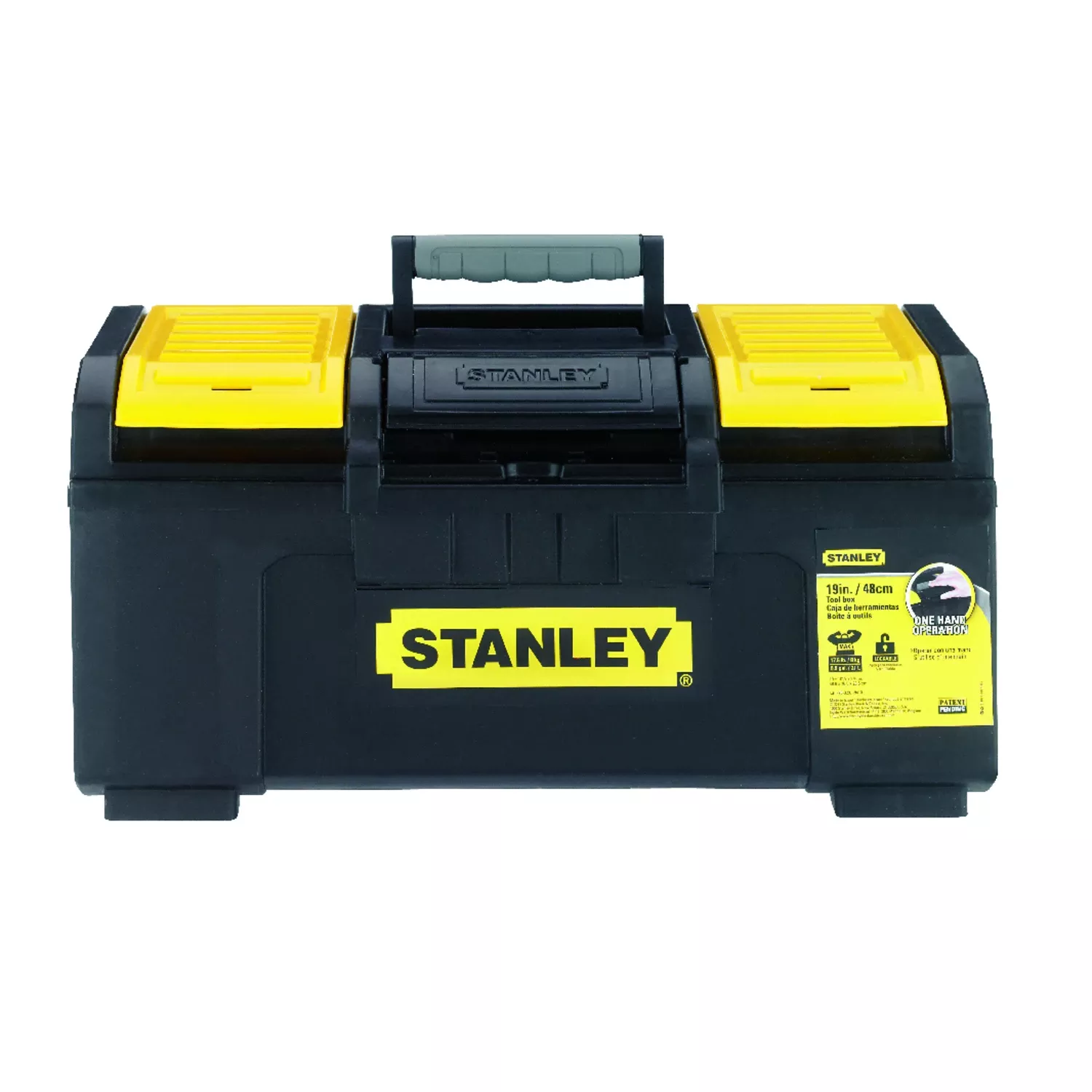 1-touch Latch Tool Box With Lid Organizers, 19 In.