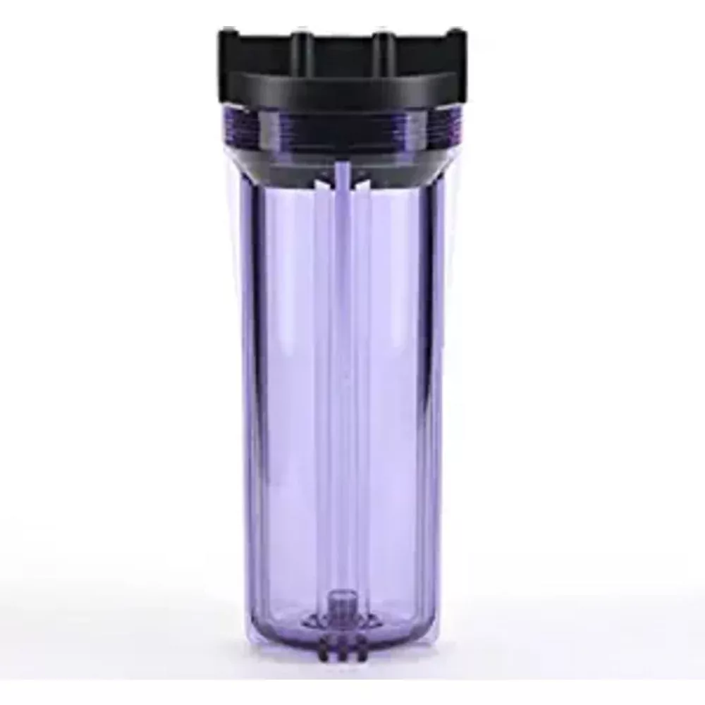 10" Clear Body, Black Rib Cap 1/4" Slim Housing