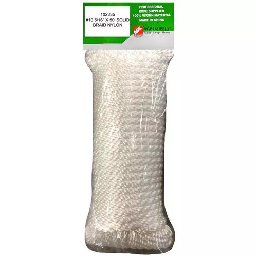 #10 Solid Braided Nylon Rope, 5/16 In. x 50 Ft.