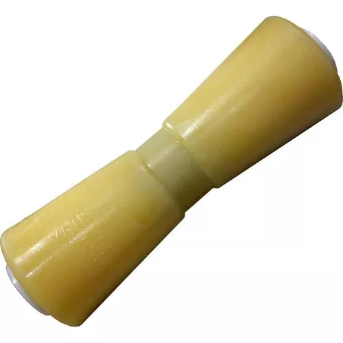 10" Wide Bracket Keel Roller Thermoplastic Rubber Yellow 5/8" Shaft
