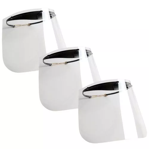 10 x 10 Clear Disposable Face Shield Visor, 3-Pack