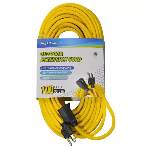 100 ft, Outdoor Extension Cord, 16 Gauge