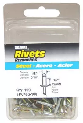 100-pack Long Steel Rivets