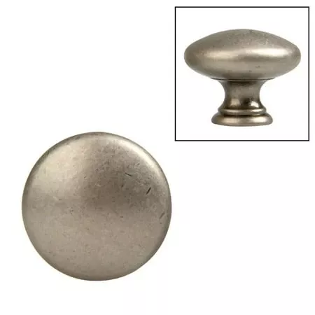 100403 Old Iron Round Cabinet Knob, 1.18 Inch Diameter