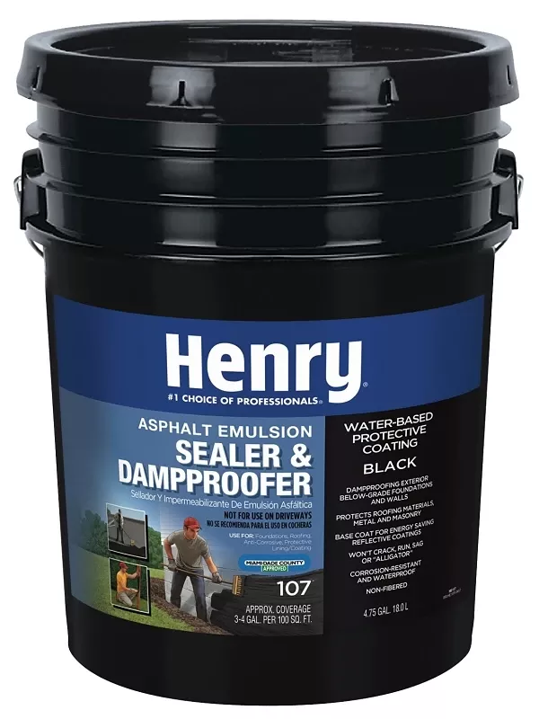 107 Protective Waterproofing Coating, Asphalt Emulsion, 5-gallons