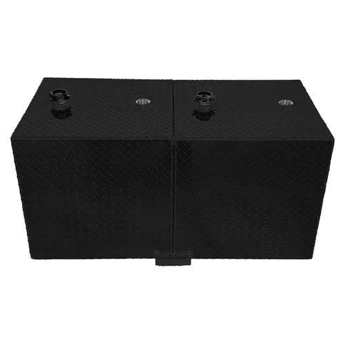 110 Gallon Aluminum Rectangle Split Fuel Transfer Tank - Black Powder Coated