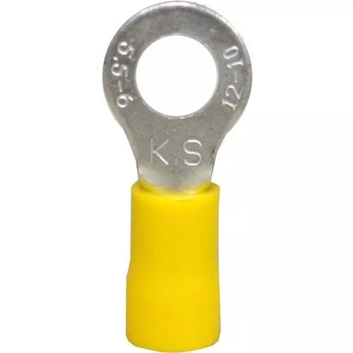 #12-#10 AWG Vinyl-Insulated Ring Terminals - 14 pack
