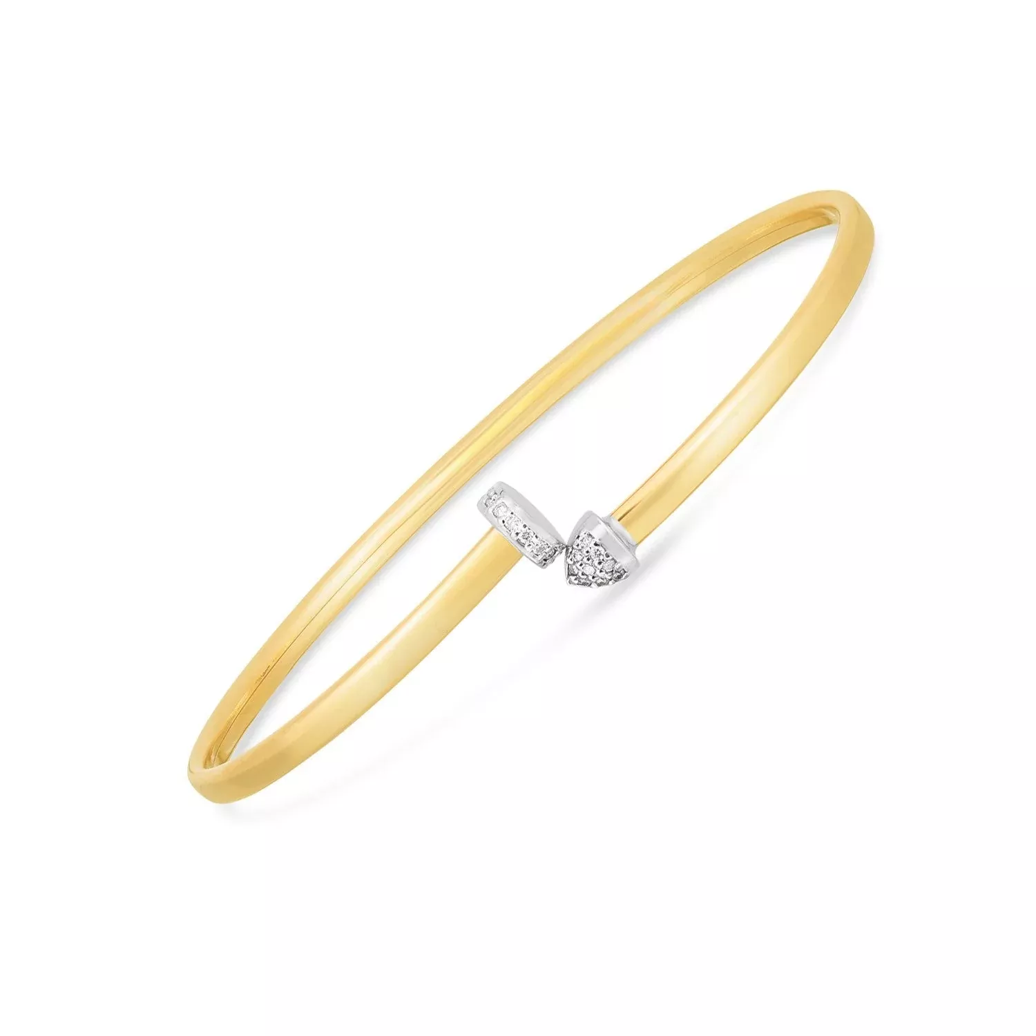 14k Two Tone Gold Diamond Hardware Bangle (3.00 mm)
