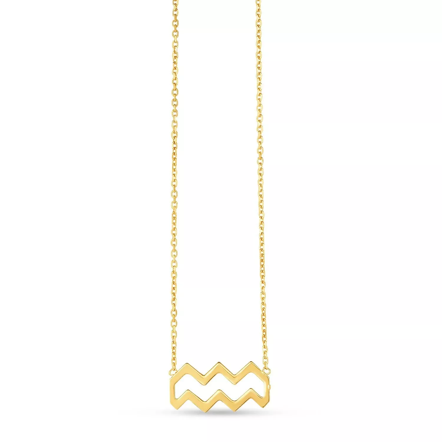 14K Yellow Gold Aquarius Necklace