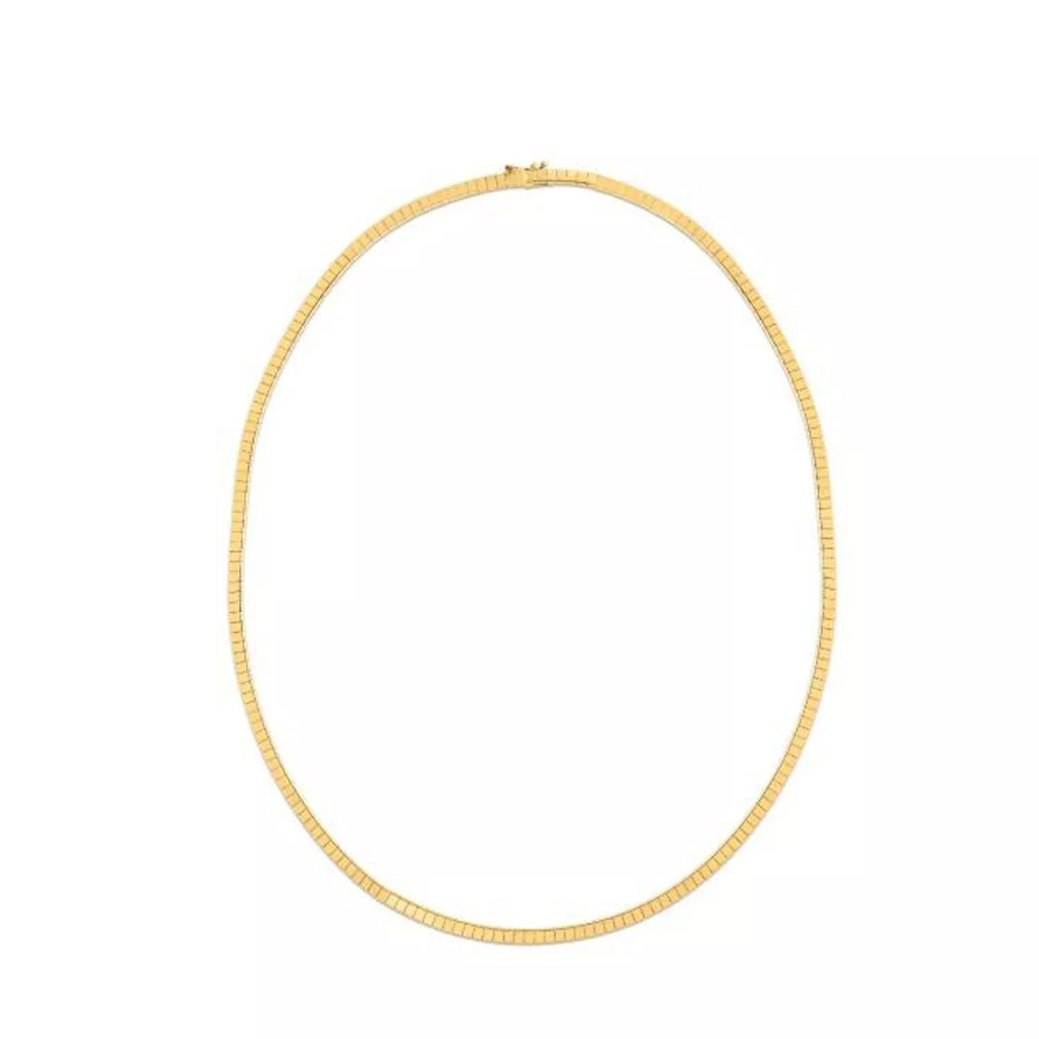 14k Yellow Gold Brick Omega Necklace