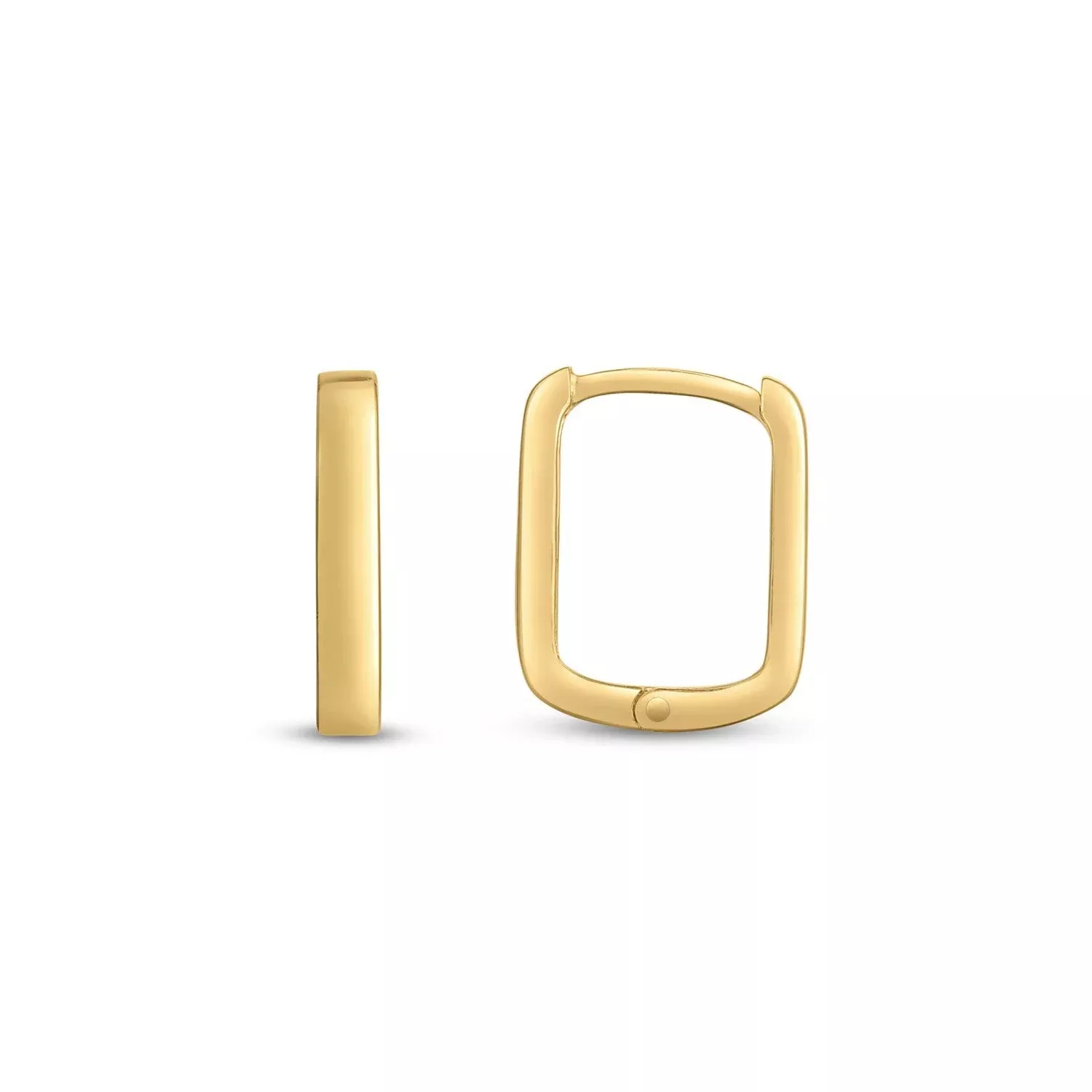 14k Yellow Gold Small Square Huggie Hoops
