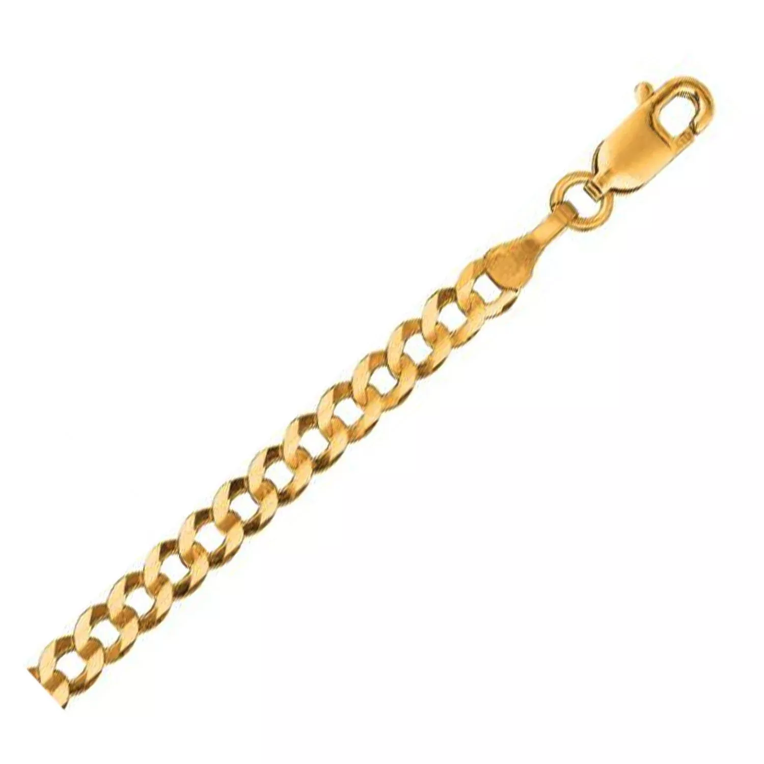 14k Yellow Gold Solid Curb Chain (3.20 mm)