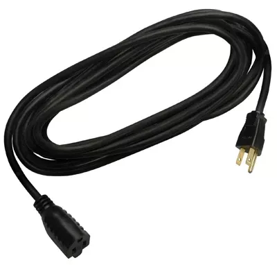 15-ft. 16/3 Sjtw Black Round Vinyl Extension Cord