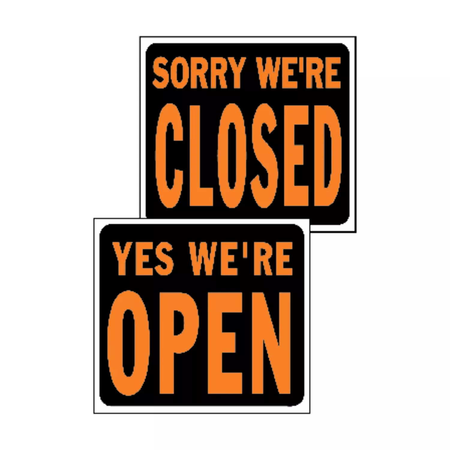 15" X 19" Heavy Gauge Plastic Open/closed Sign, Fluorescent Orange