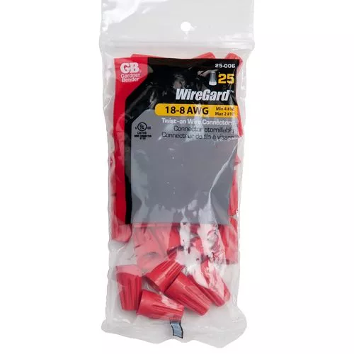 #18-#10 AWG Red WireGuard Twist-on Wire Connector (25 pack)
