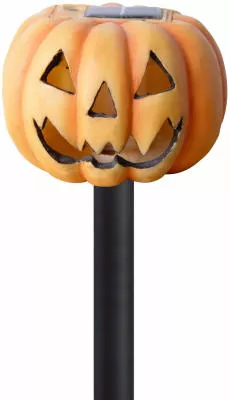 18.5 Inch Solar Polyresin Jack O' Lantern With Led Light And Built-in Sensor