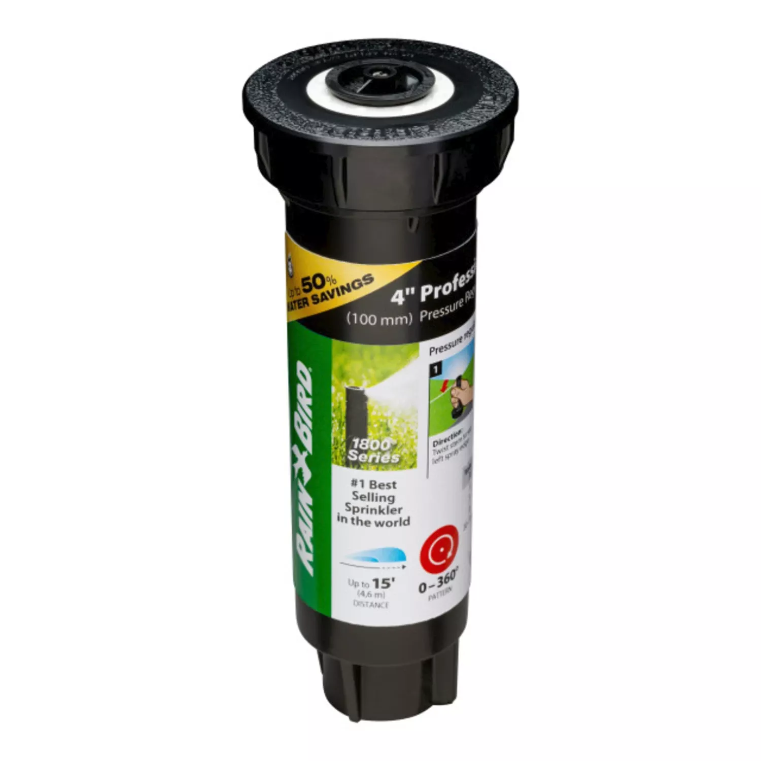 1800 Pro Series Sprinkler Head, Prs, Adjustable Pattern, 15-ft. Max Spray, 4-in. Pop-up