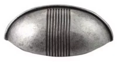 2.5 Inch Distressed Antique Silver Striped Cup Pull - Model Mg-13611