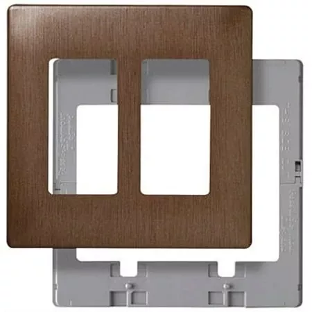 2 Gang Screw Less Wall Plate, Plastic, Nickel Finish