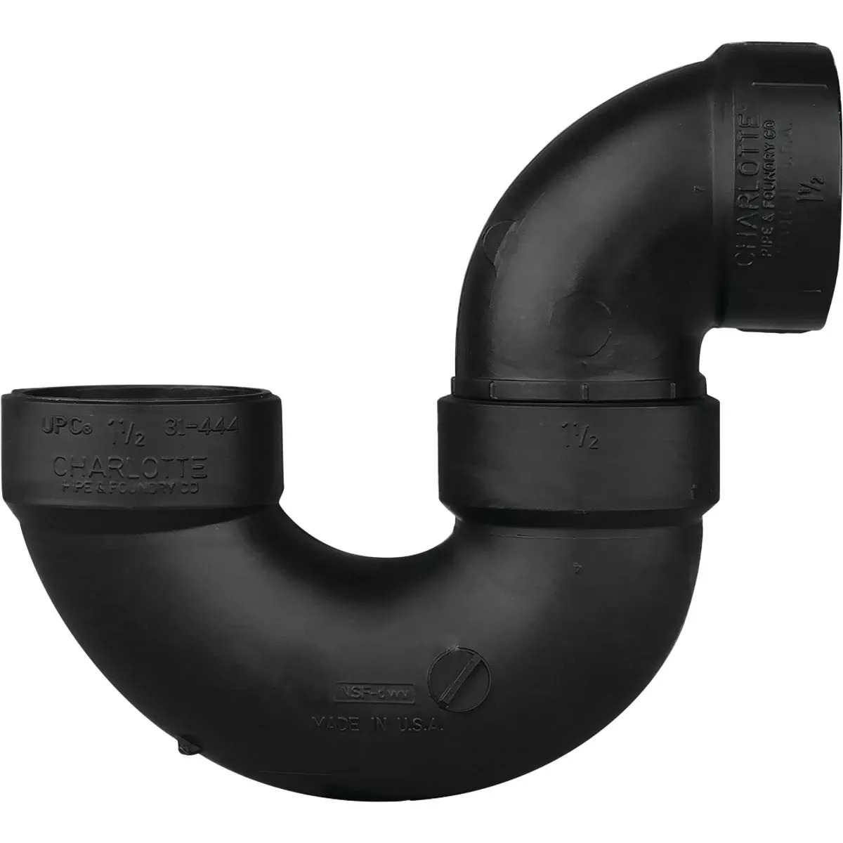2 In. Black Abs P-trap For Bathtub And Sink Applications