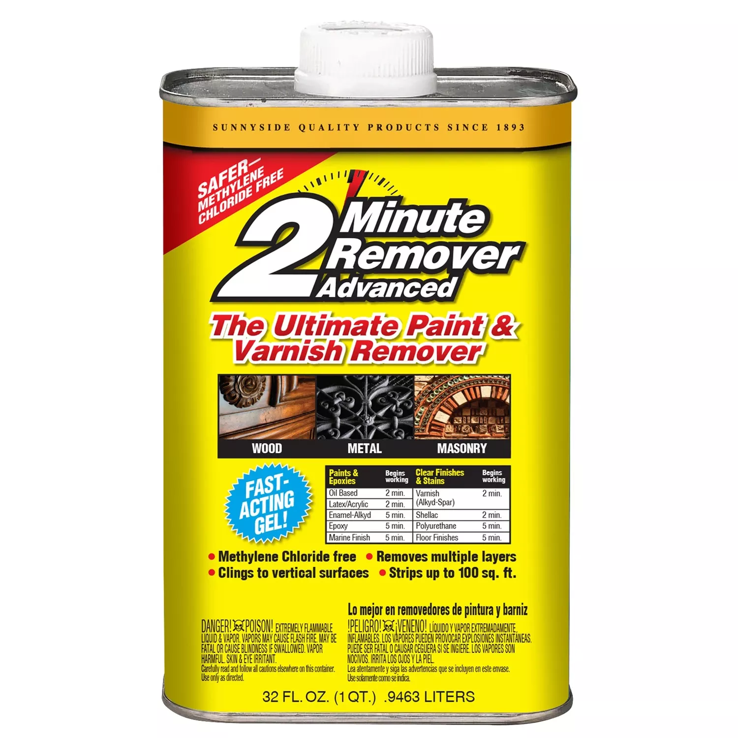 2 Minute Advanced Paint & Varnish Stripper Gel, 1 Qt.
