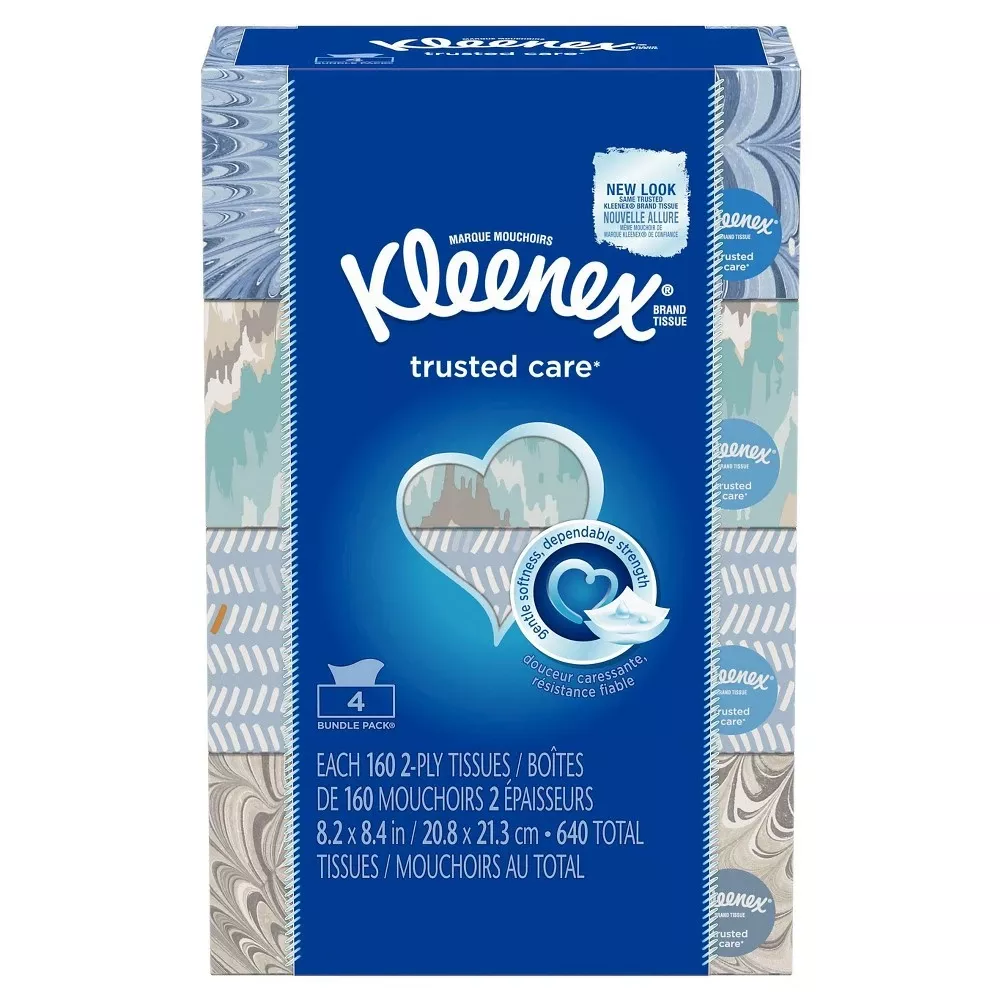2-ply Facial Tissues, 160 Per Box, 4-pk.