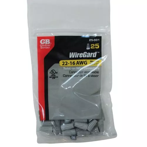 #22-#16 AWG Grey WireGuard Twist-on Wire Connector (25 pack)