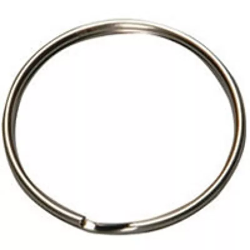 2GO KB107 Key Ring, Split Ring, 1-1/4 in Ring, Nickel-Plated