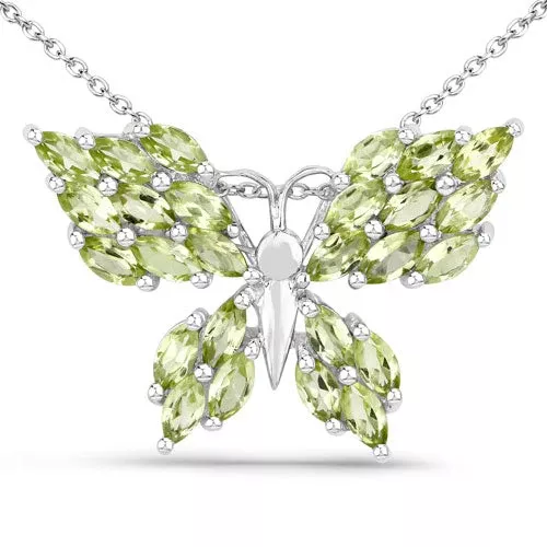 3.90 Carat Genuine Peridot .925 Sterling Silver Pendant