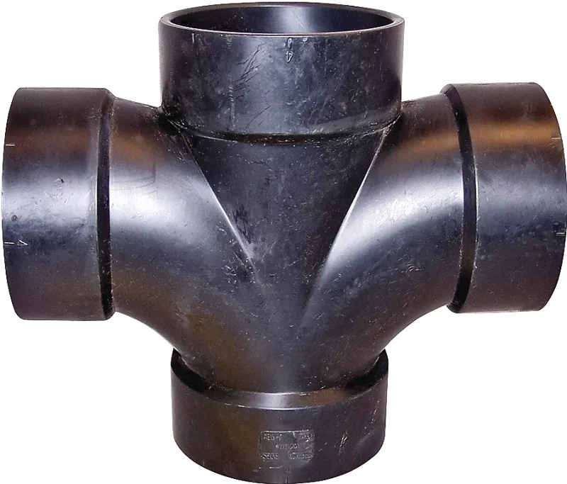 3 Inch Abs Double Sanitary Tee - Hub Connection - Canplas Model 102184bc