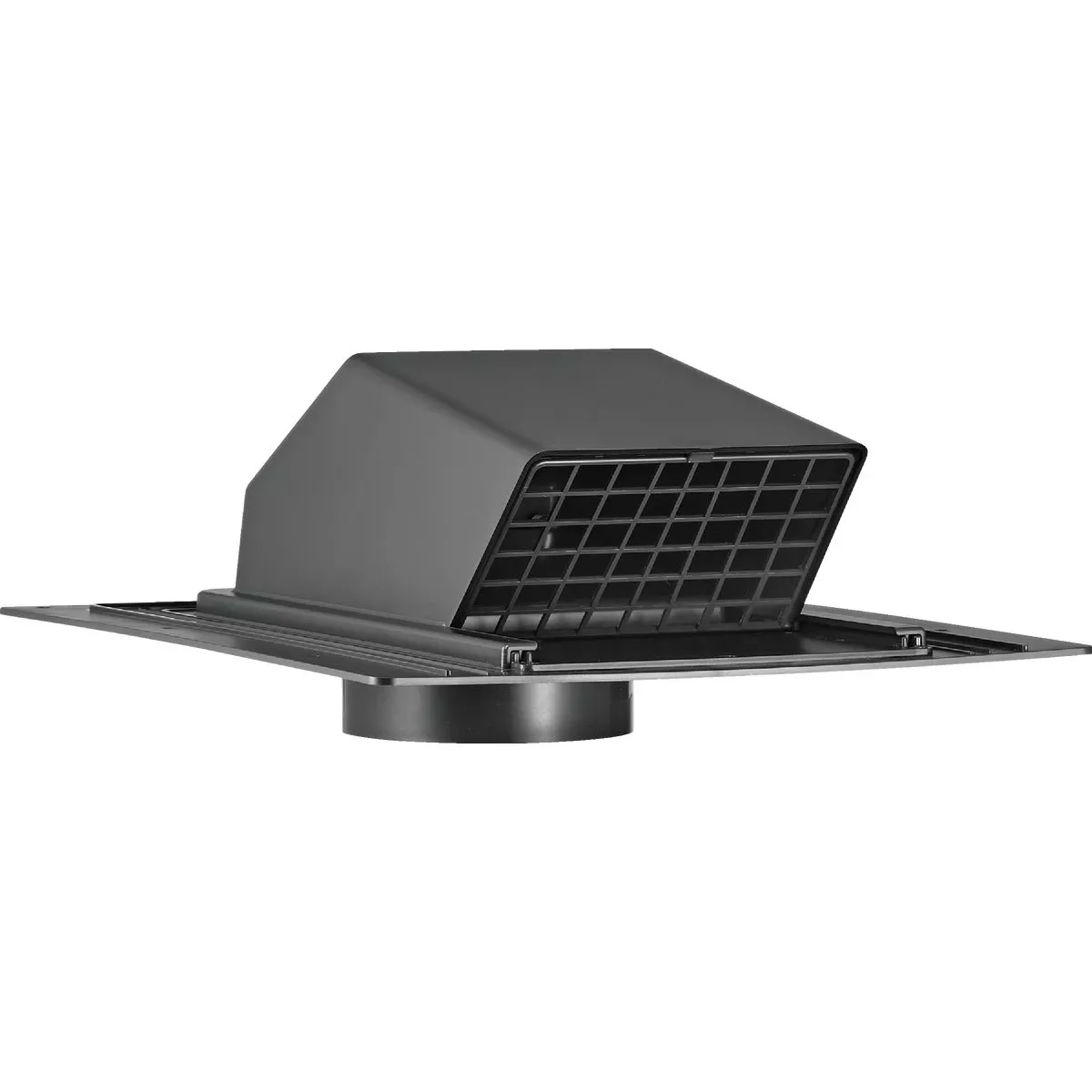 4 In. Exhaust Roof Vent, Removable Screen & Damper, Black Plastic