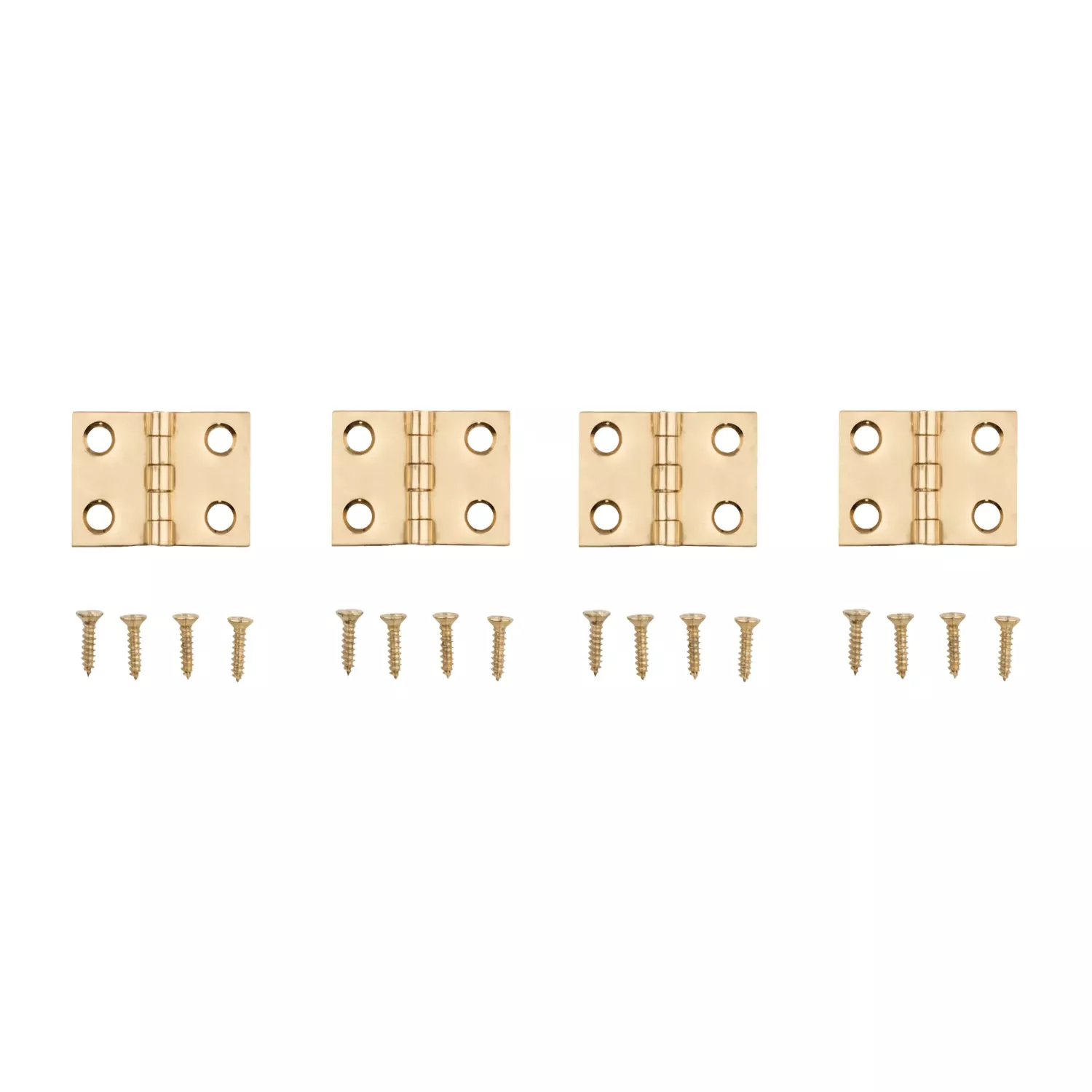 4-pk., 3/4 X 1 In. Broad Hinges, Light-duty, Brass