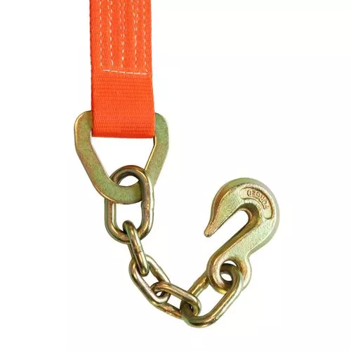 4'' X 27' WINCH STRAP W/PVC WEB, CHAIN &