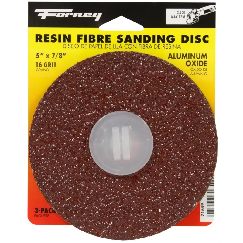 5 In. Aluminum Oxide Adhesive Sanding Disc 16 Grit 3 Pk