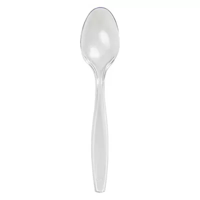 50 Count Clear Plastic Spoons - Durable Disposable Utensils For Any Occasion