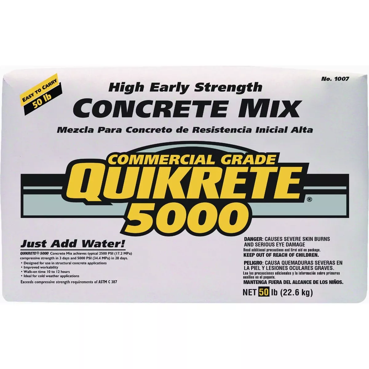 5000 Concrete Mix, Commercial Grade, High Early Strength, 50 Lbs.