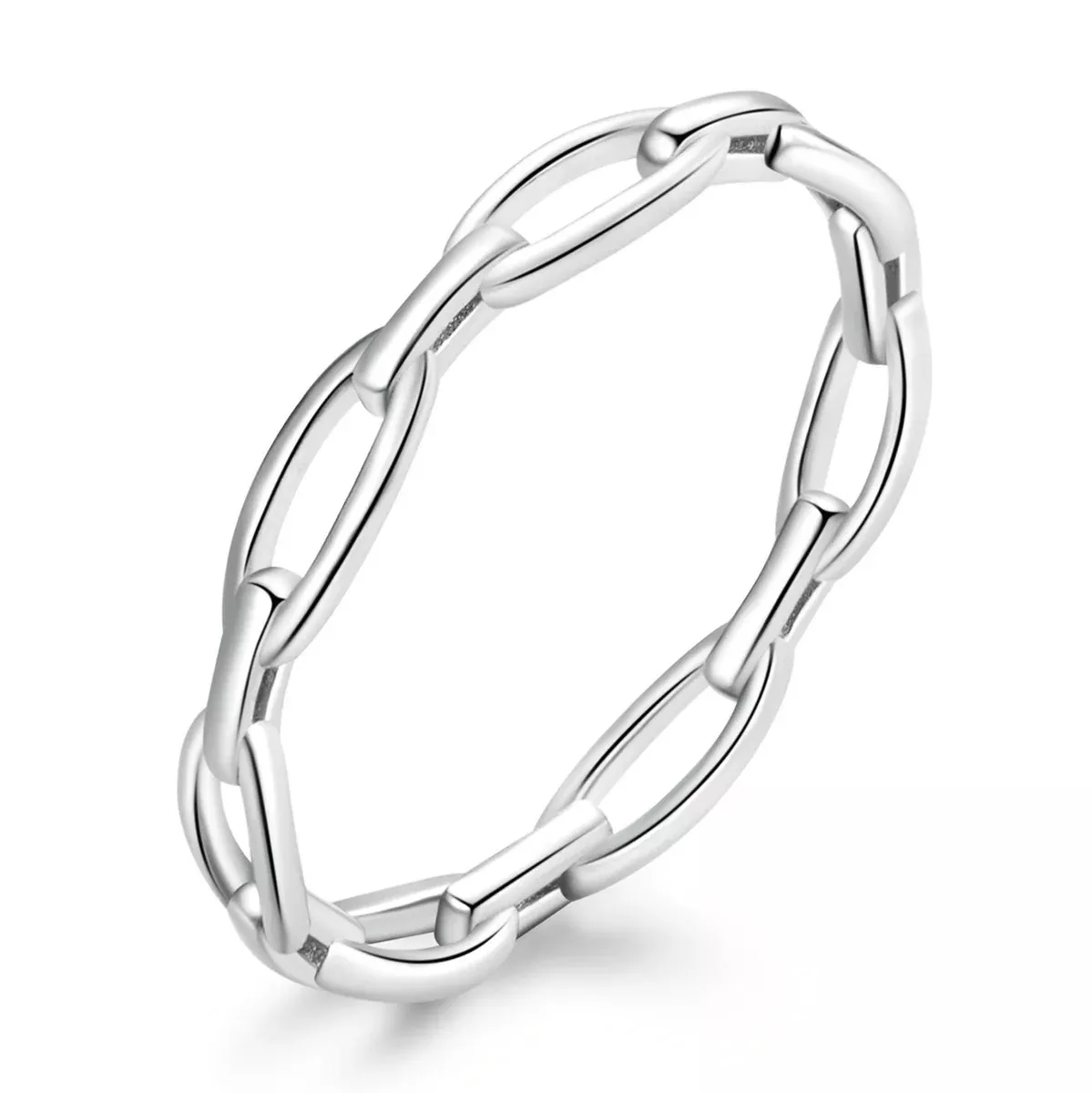 925 Sterling Silver 0.3cm Platinum Plated Ring