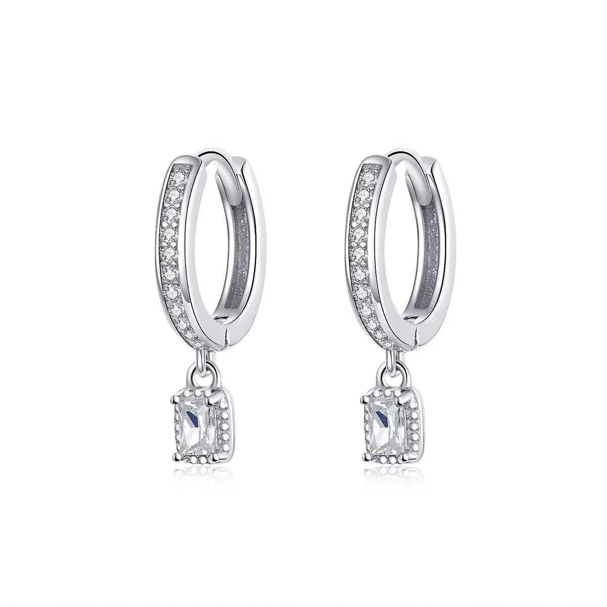 925 Sterling Silver 1.7cm Pavé Setting CZ Earrings