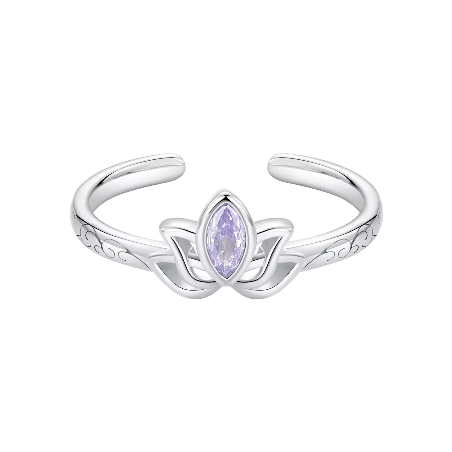 925 Sterling Silver 1.9mm Pavé Setting White Gold Plated Ring