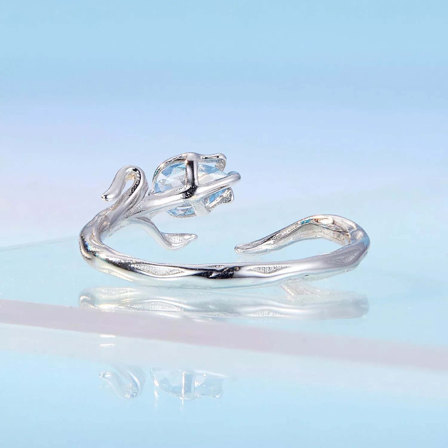 925 Sterling Silver 1.9mm Synthetic Spinel Ring for Women