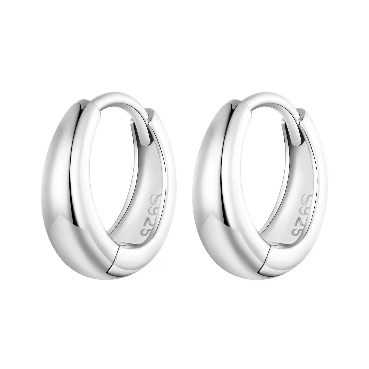 925 Sterling Silver 12*3mm Platinum Plated Earrings
