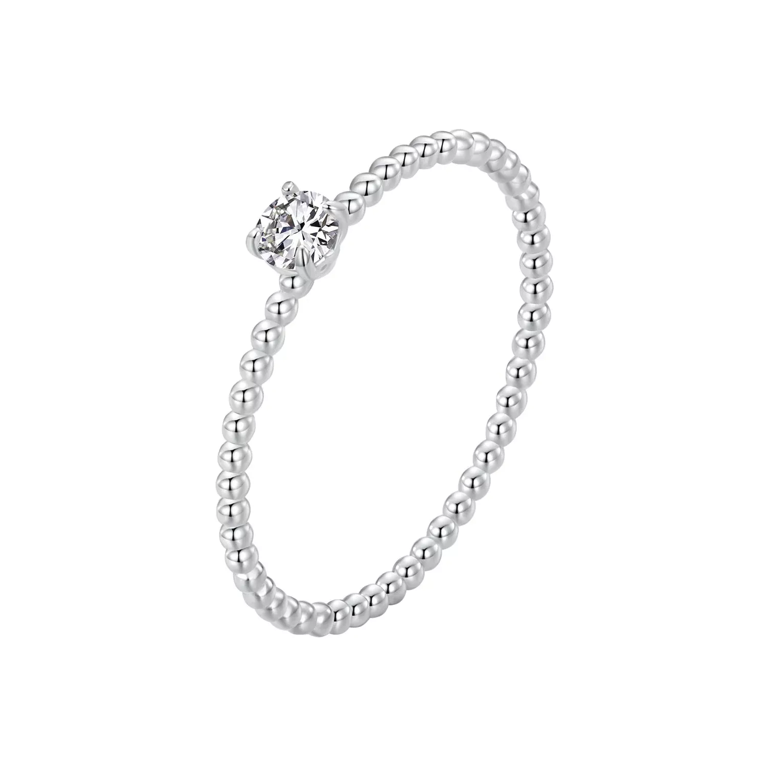 925 Sterling Silver 3mm Moissanite Ring for Women Size 6