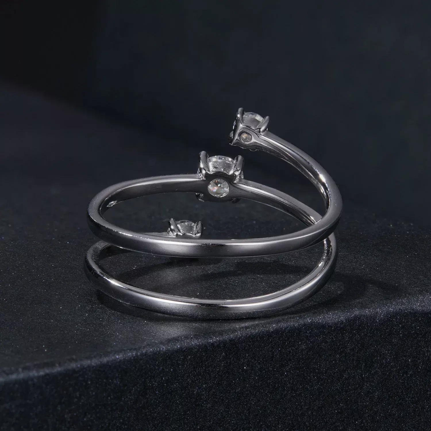 925 Sterling Silver 3mm Moissanite Ring for Women
