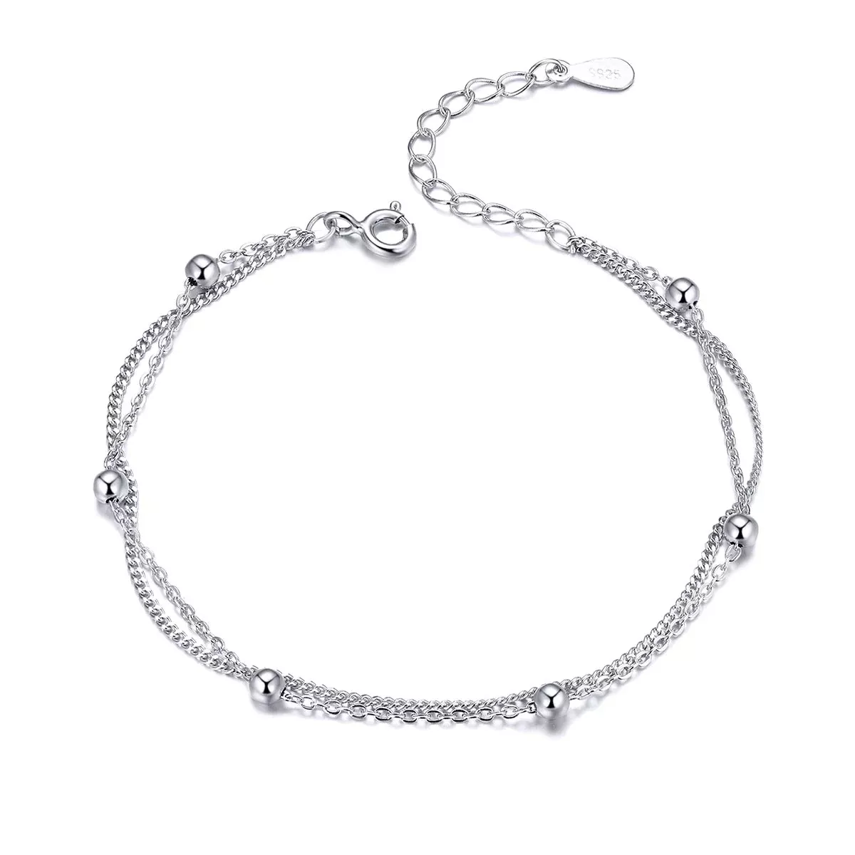 925 Sterling Silver Adjustable 19cm Bracelet for Women